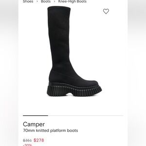 Rare Camper BCN Knee-High Platform Knit Boots